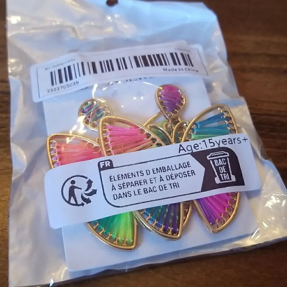Butterfly earrings cotton thread